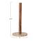 Hello Honey Acacia Wood Paper Towel Holder with Scalloped Travertine Base, Natural and Cream Color